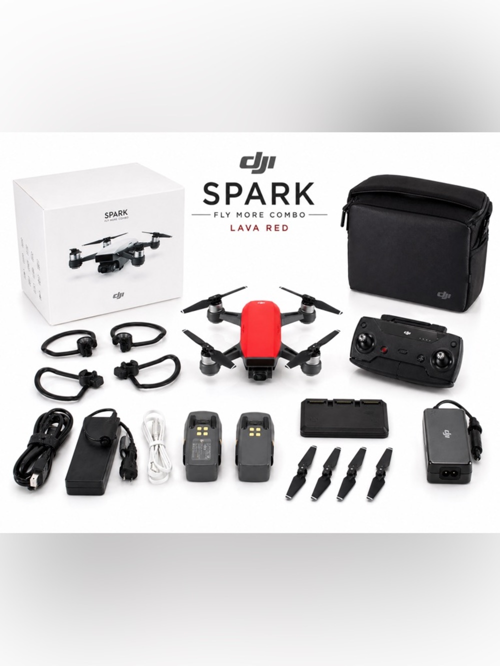 DJI Spark Fly More Combo Lava Red Drone Set